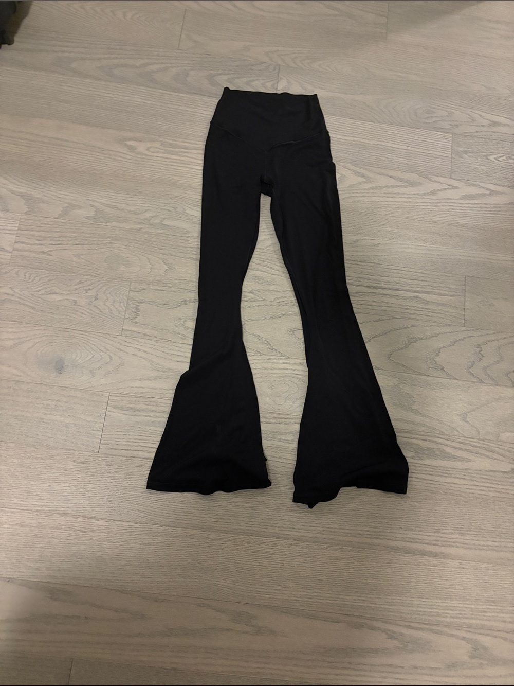 Aerie black real me high rise crossover super flare leggings